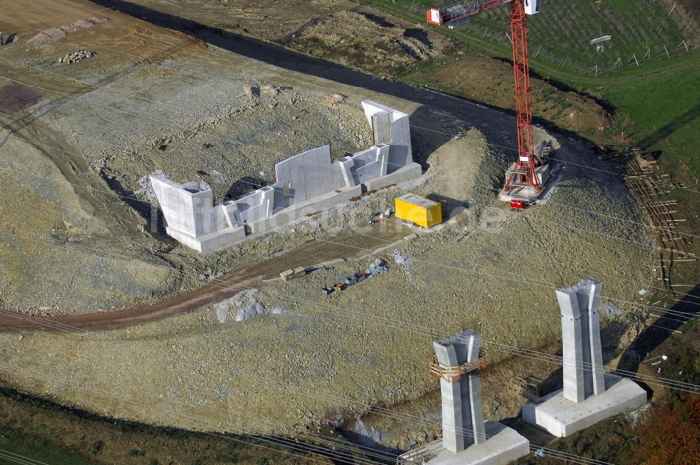 Luftaufnahme ETTENHAUSEN an der Nesse - Neubautrasse der BAB A 4 - Umfahrung Hörselberge in Thüringen bei ETTENHAUSEN an der Nesse