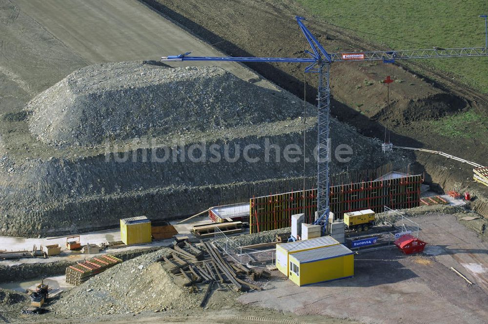 ETTENHAUSEN an der Nesse aus der Vogelperspektive: Neubautrasse der BAB A 4 - Umfahrung Hörselberge in Thüringen bei ETTENHAUSEN an der Nesse