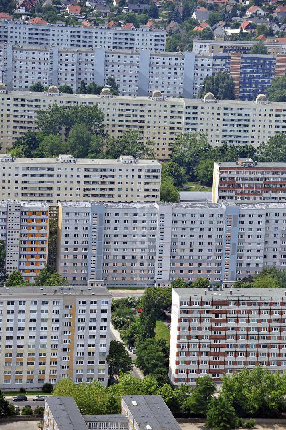 Magdeburg aus der Vogelperspektive: Neubauwohnsiedlung in Magdeburg