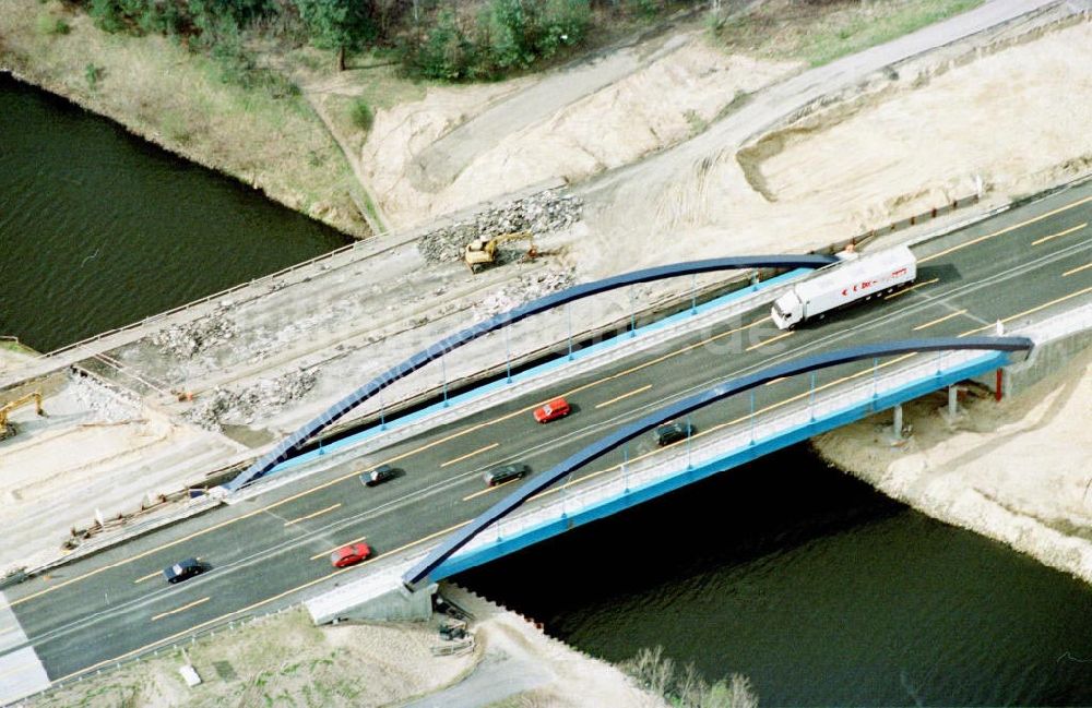 Drewitz von oben - Neue Autobahnbrücke über den Teltowkanal.