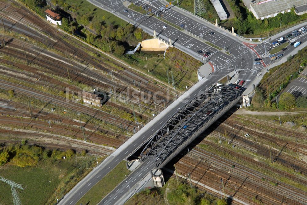 Leipzig aus der Vogelperspektive: Neue Brandenburger Brücke in Leipzig