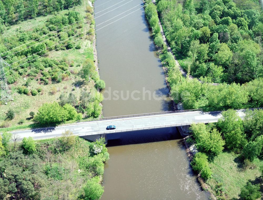 Luftaufnahme Wusterwitz / BRB - Neue Brücke über den Elbe-Havel-Kanal bei Wusterwitz im Rahmen der Ausgleichs- und Ersatzmaßnahmen am Wasserstraßenkreuz Magdeburg / Elbe-Havel-Kanal