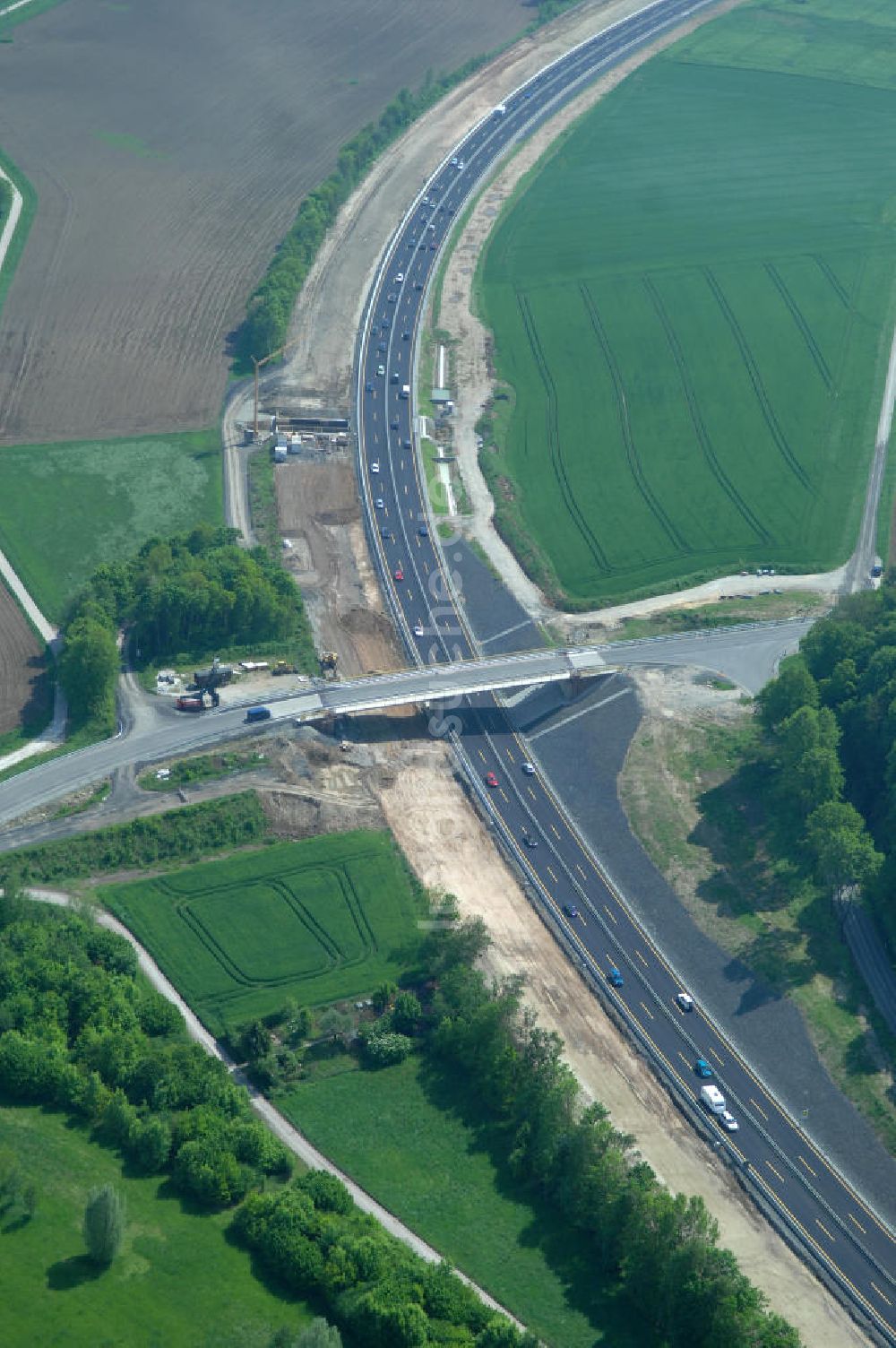 Bovenden aus der Vogelperspektive: Neue Brücke zwischen Bovenden und Lenglern in Niedersachsen