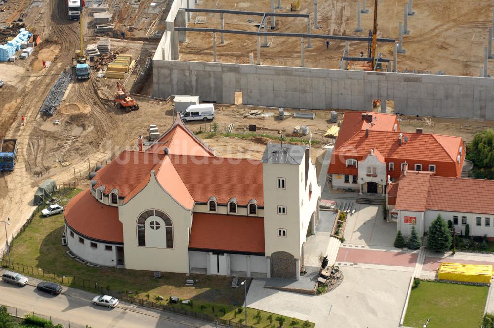 Luftaufnahme Zgorzelec - Neue katholische Kirche in der Straße Krancowa in Zgorzelec