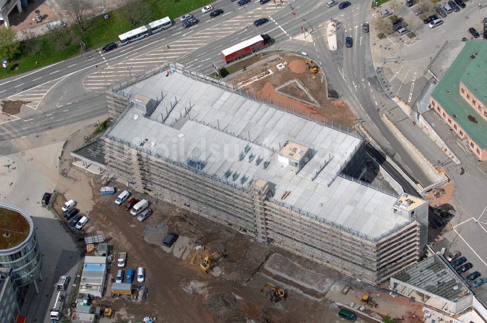 Chemnitz aus der Vogelperspektive: neue Park- und Geschäftshaus Am Wall im Zentrum von Chemnitz