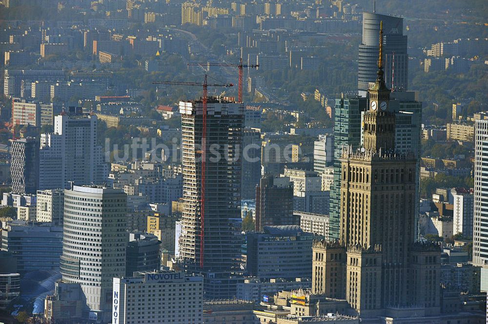 Luftbild Warschau / Warszawa / Warsaw - Neue Skyline der polnischen Metropole Warschau