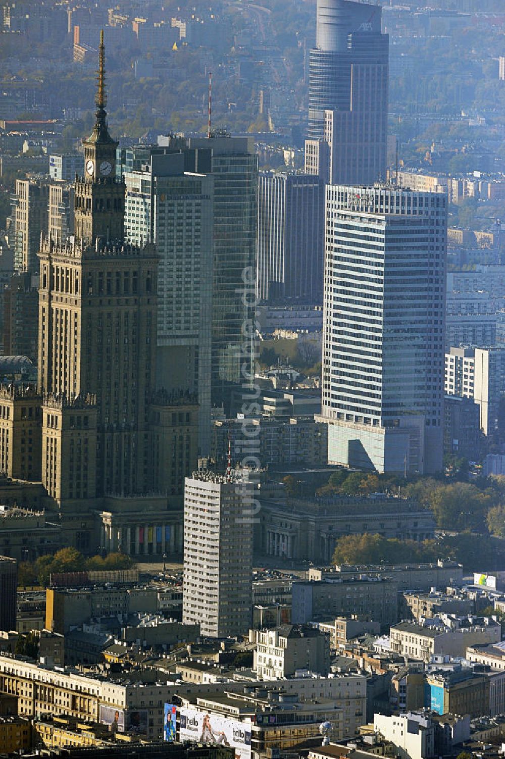 Luftbild Warschau / Warszawa / Warsaw - Neue Skyline der polnischen Metropole Warschau