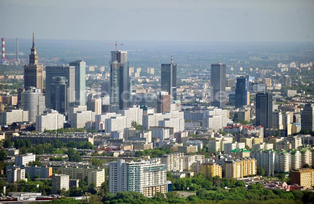 Luftbild Warschau - Neue Skyline der polnischen Metropole Warschau / Warszawa