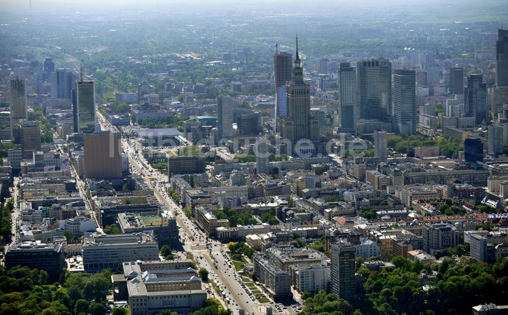 Warschau / Warszawa von oben - Neue Skyline der polnischen Metropole Warschau / Warszawa in Polen