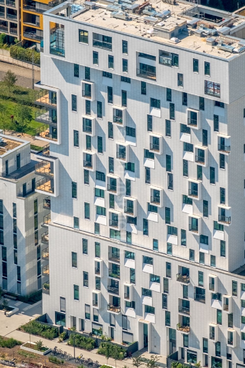 Düsseldorf von oben - Neue Stadtquartiere Derendorf und Le Quartier Central in Düsseldorf im Bundesland Nordrhein-Westfalen