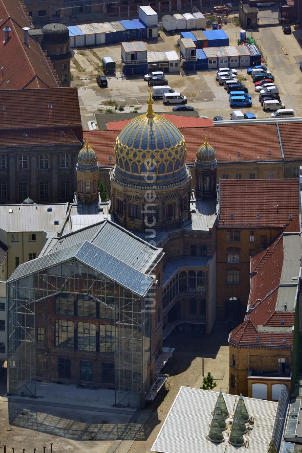 Luftbild Berlin Mitte - Neue Synagoge an der Oranienburger Straße in Belin- Mitte