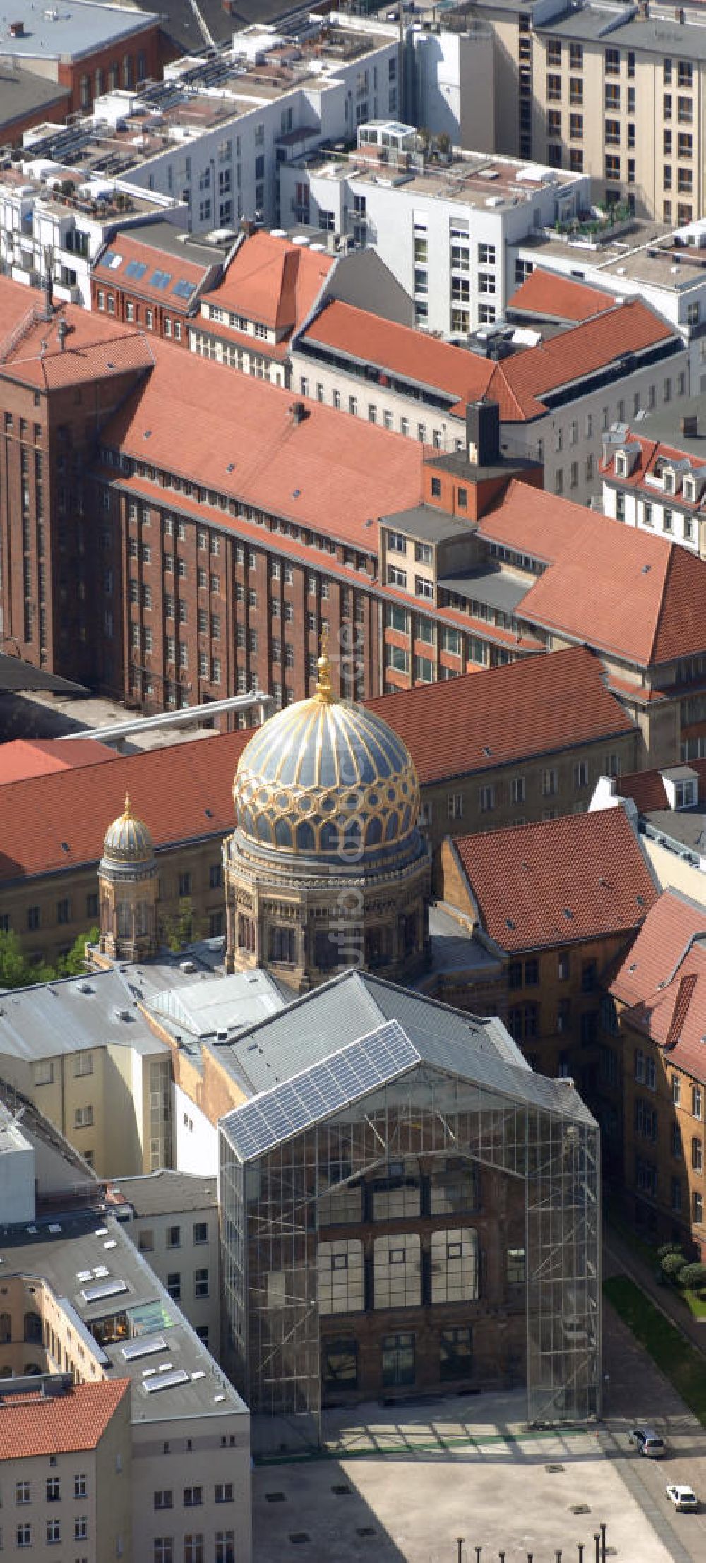 Luftaufnahme Berlin - Neue Synagoge an der Oranienburger Straße in Berlin-Mitte