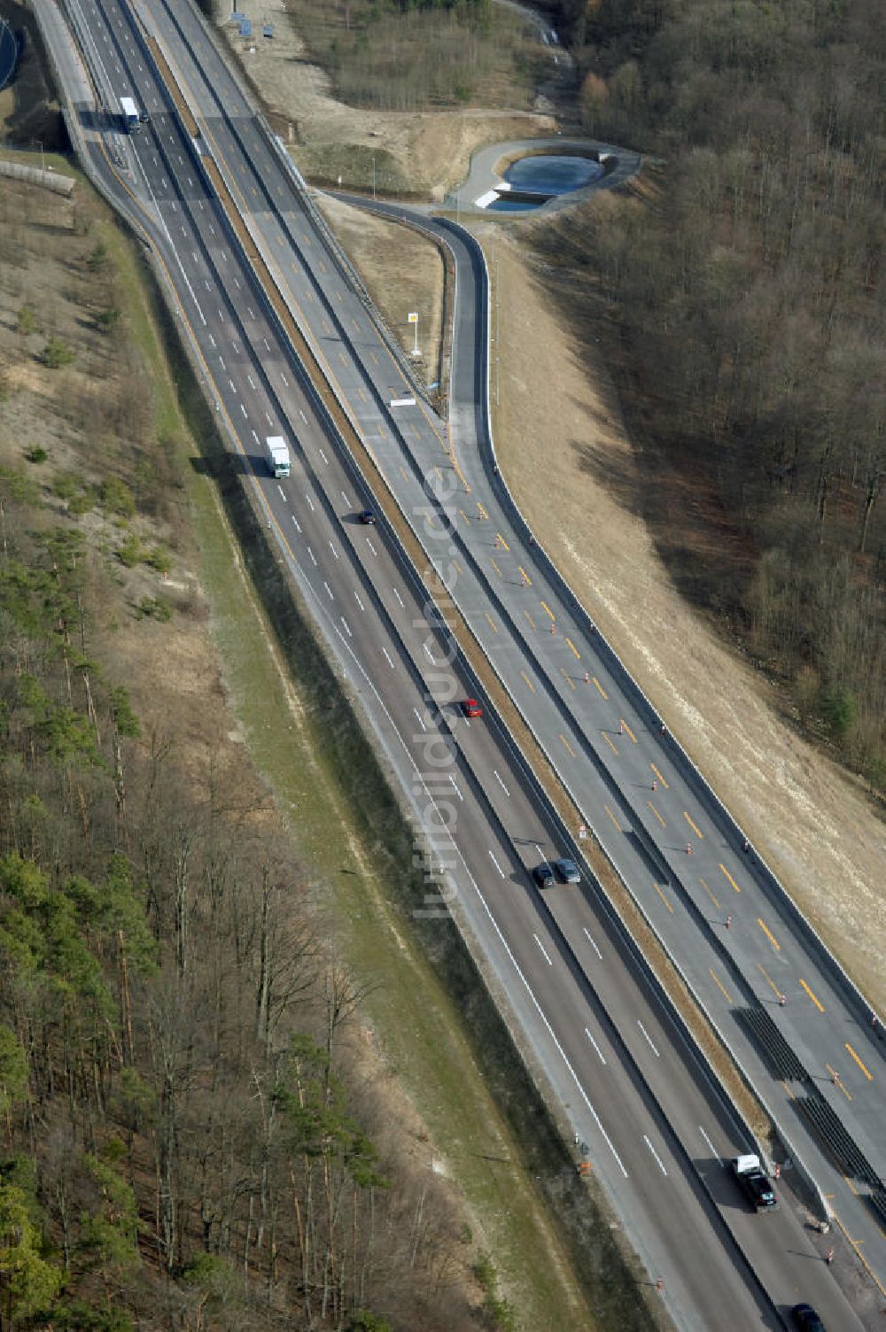 Deubachshof aus der Vogelperspektive: Neuer A4 -Autobahnverlauf bei Deubachshof - new A4 motorway course E40 / A4 near Deubachshof in thuringia