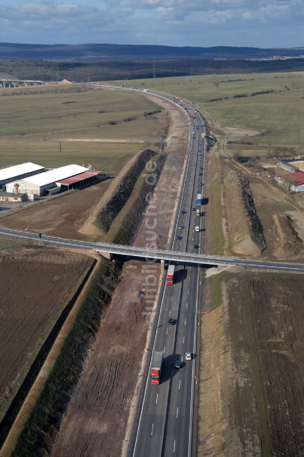 Luftaufnahme Hastrungsfeld - Neuer A4 -Autobahnverlauf bei Hastrungsfeld - A4 motorway course E40 / A4 in thuringia