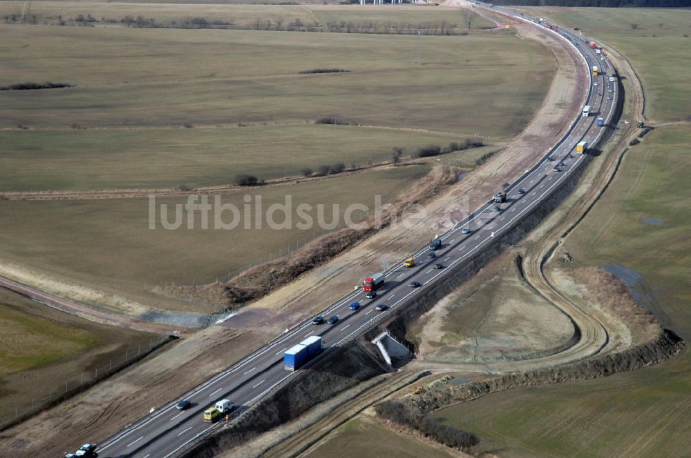 Luftaufnahme Hastrungsfeld - Neuer A4 -Autobahnverlauf bei Hastrungsfeld - A4 motorway course E40 / A4 in thuringia