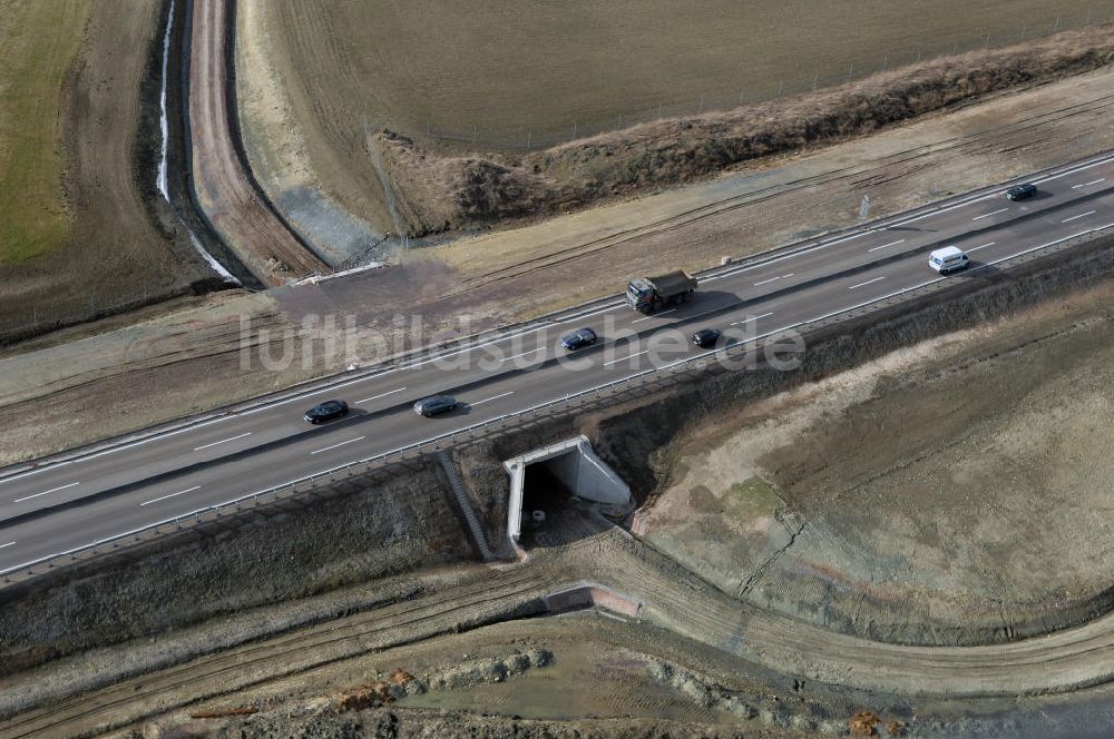 Hastrungsfeld aus der Vogelperspektive: Neuer A4 -Autobahnverlauf bei Hastrungsfeld - A4 motorway course E40 / A4 in thuringia