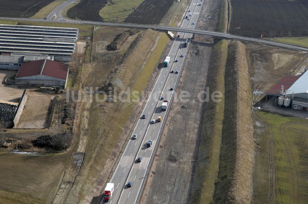 Luftaufnahme Hastrungsfeld - Neuer A4 -Autobahnverlauf bei Hastrungsfeld - A4 motorway course E40 / A4 in thuringia