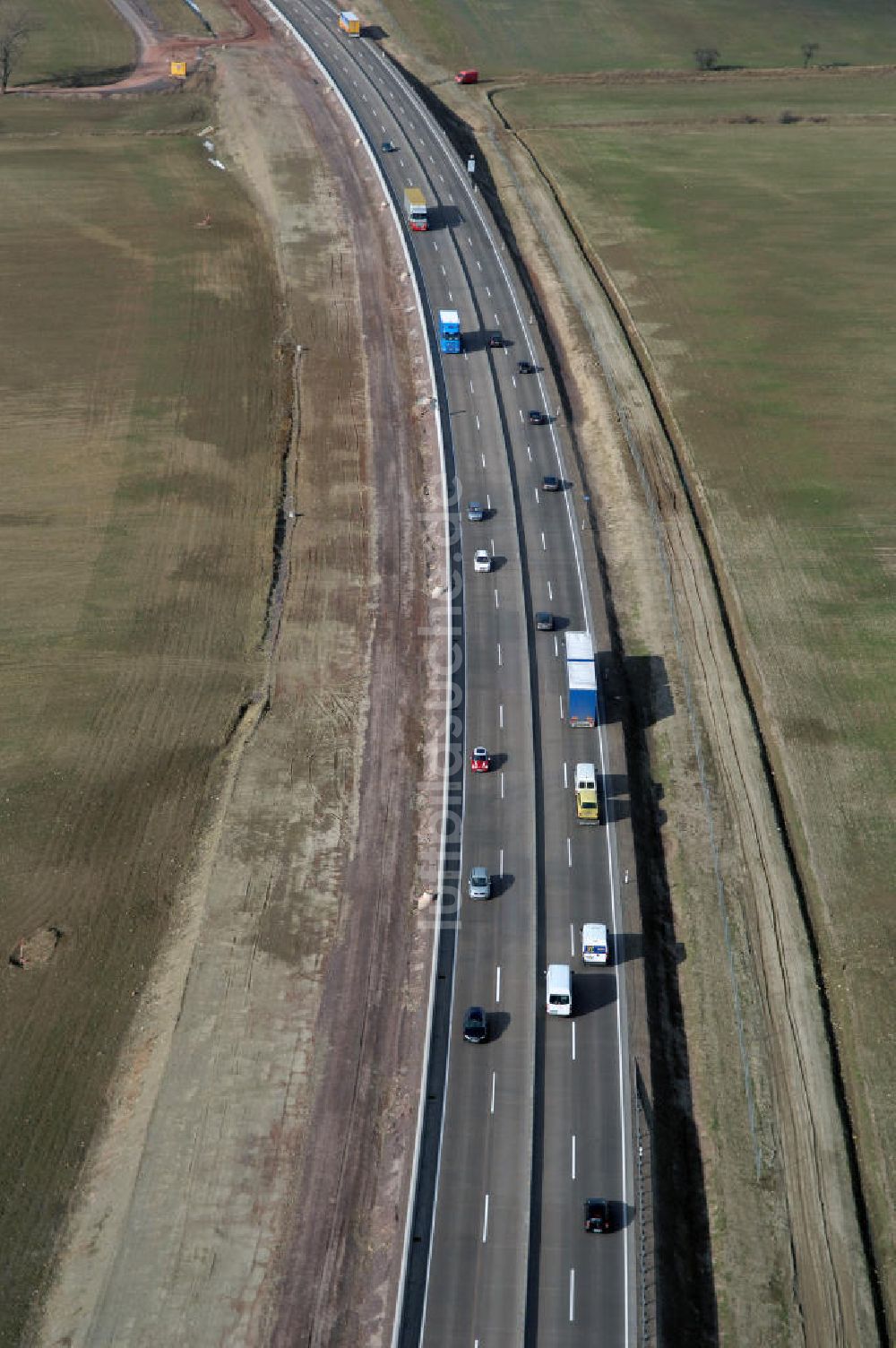 Hastrungsfeld aus der Vogelperspektive: Neuer A4 -Autobahnverlauf bei Hastrungsfeld - A4 motorway course E40 / A4 in thuringia