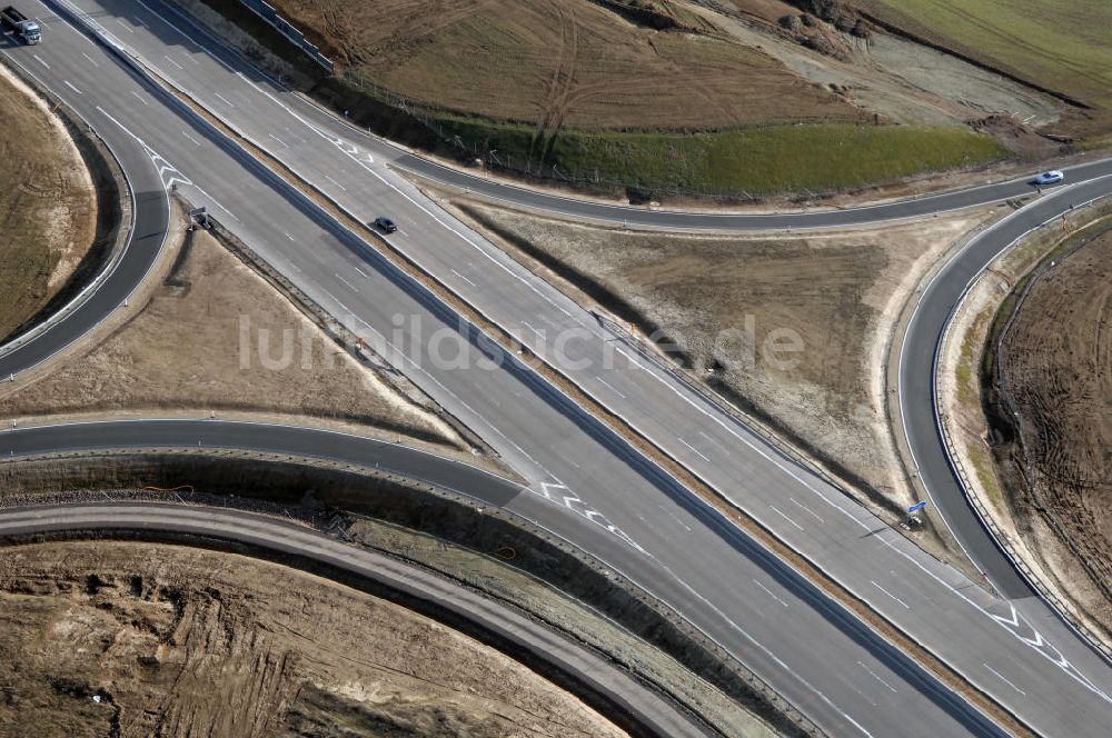 Hötzelsroda aus der Vogelperspektive: Neuer A4 -Autobahnverlauf bei Hötzelsroda - new A4 motorway course E40 / A4 near hötzelsroda in thuringia