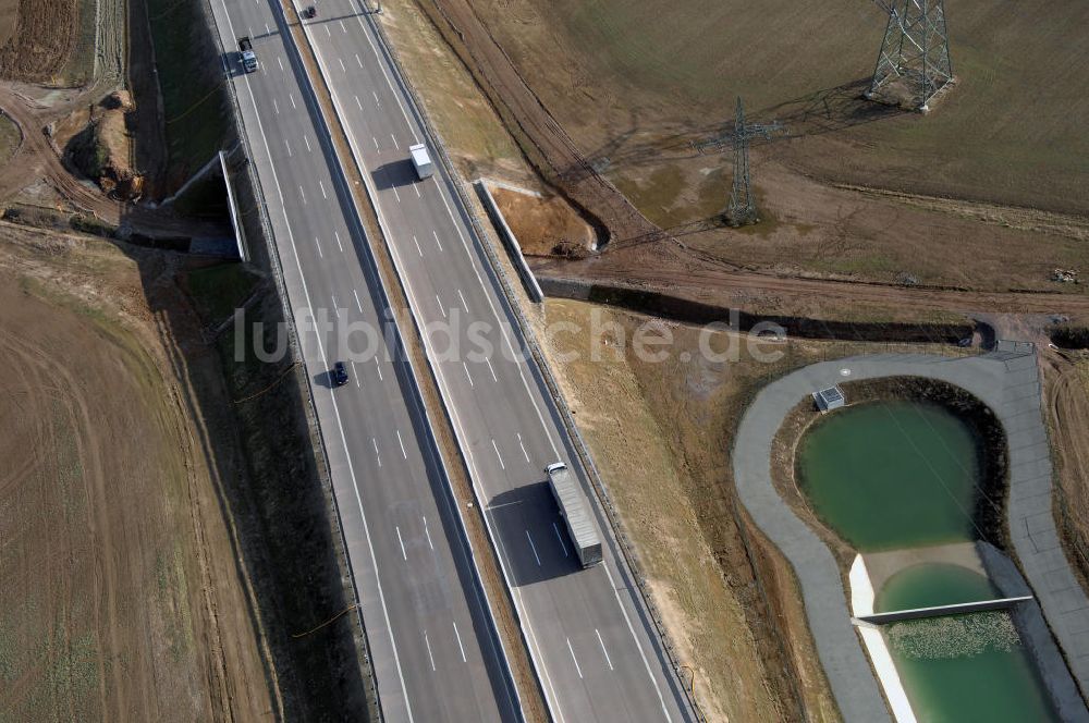 Hötzelsroda aus der Vogelperspektive: Neuer A4 -Autobahnverlauf bei Hötzelsroda - new A4 motorway course E40 / A4 near hötzelsroda in thuringia