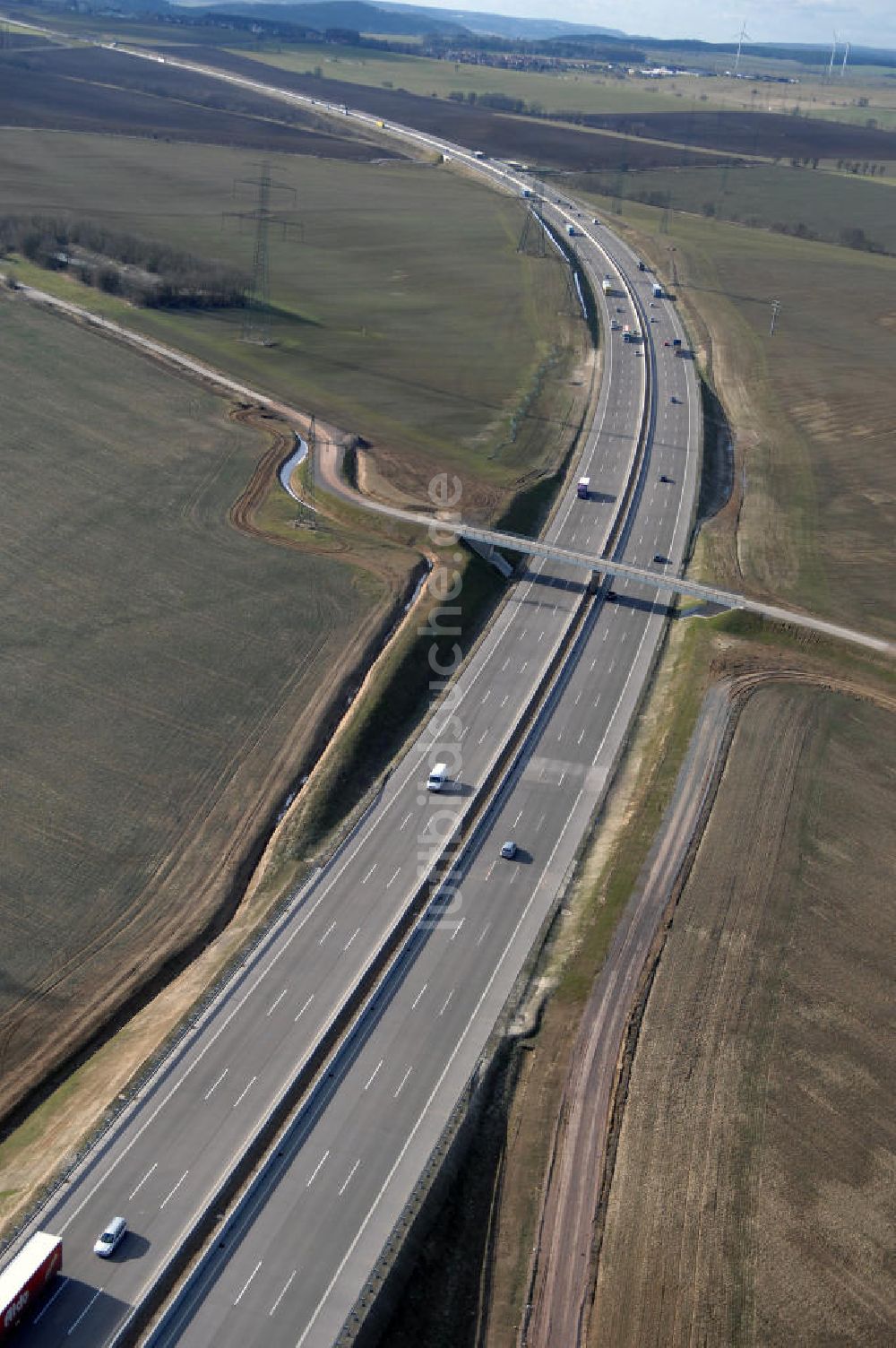 Hötzelsroda von oben - Neuer A4 -Autobahnverlauf bei Hötzelsroda - new A4 motorway course E40 / A4 near hötzelsroda in thuringia