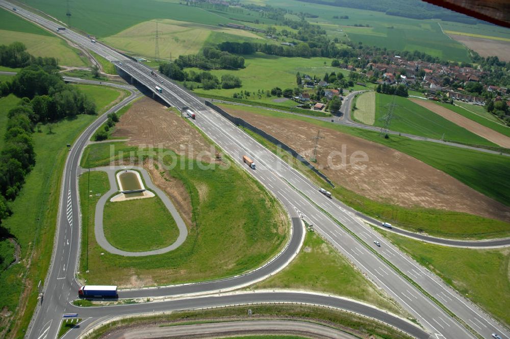 Hötzelsroda von oben - Neuer A4 -Autobahnverlauf bei Hötzelsroda - new A4 motorway course E40 / A4 near Hötzelsroda in thuringia