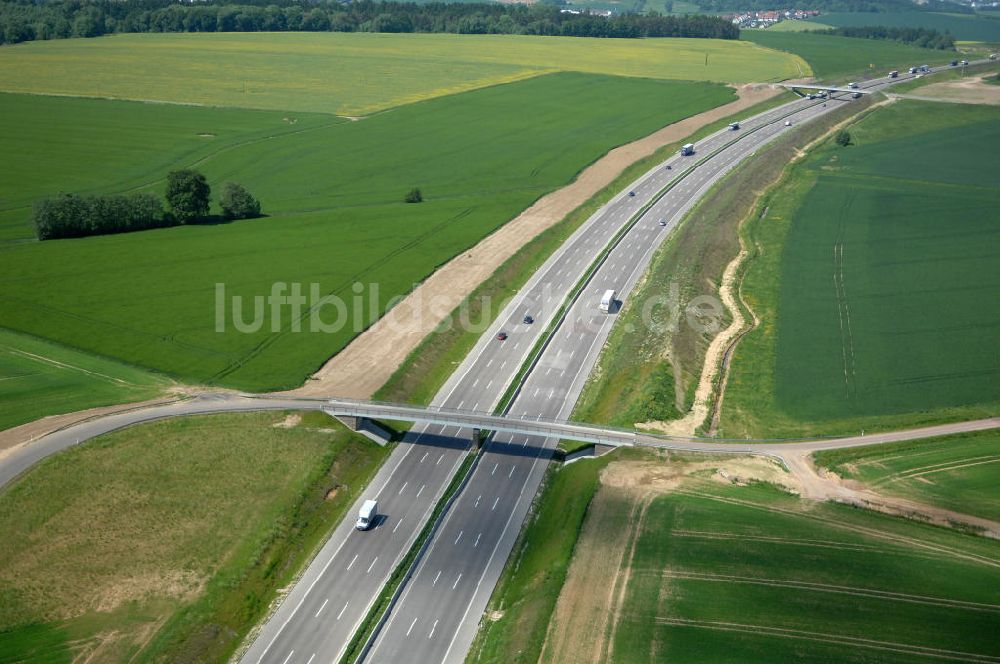 Luftaufnahme Hötzelsroda - Neuer A4 -Autobahnverlauf bei Hötzelsroda - new A4 motorway course E40 / A4 near Hötzelsroda in thuringia