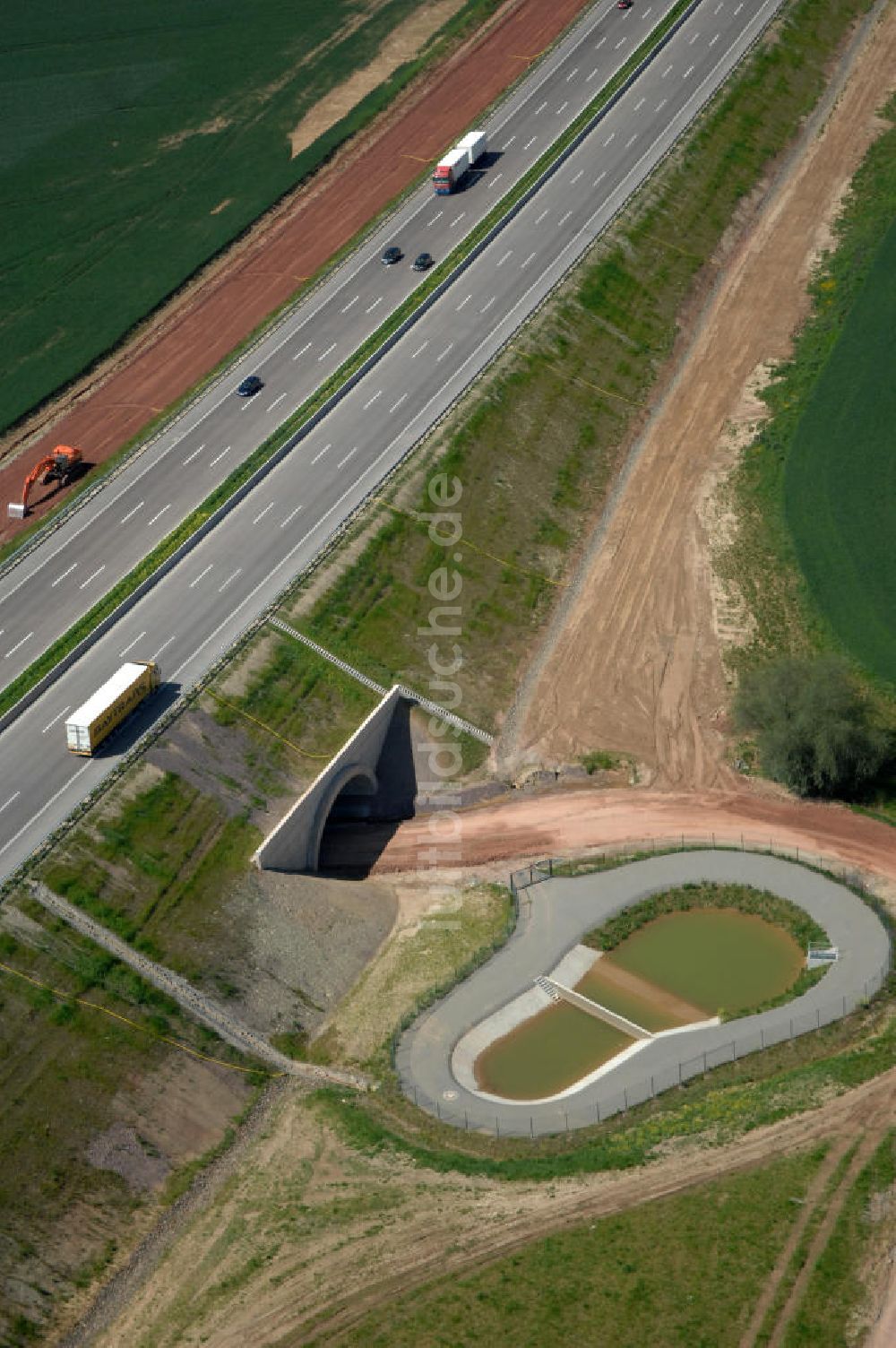 Hötzelsroda aus der Vogelperspektive: Neuer A4 -Autobahnverlauf bei Hötzelsroda - new A4 motorway course E40 / A4 near Hötzelsroda in thuringia