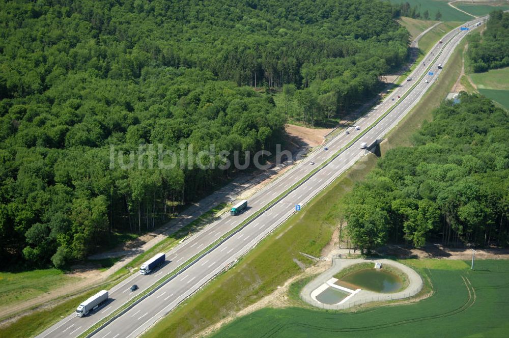 Luftaufnahme Hötzelsroda - Neuer A4 -Autobahnverlauf bei Hötzelsroda - new A4 motorway course E40 / A4 near Hötzelsroda in thuringia