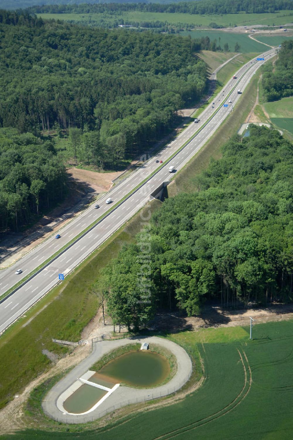 Hötzelsroda von oben - Neuer A4 -Autobahnverlauf bei Hötzelsroda - new A4 motorway course E40 / A4 near Hötzelsroda in thuringia