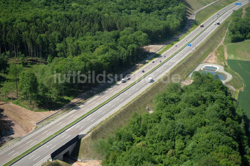 Hötzelsroda aus der Vogelperspektive: Neuer A4 -Autobahnverlauf bei Hötzelsroda - new A4 motorway course E40 / A4 near Hötzelsroda in thuringia