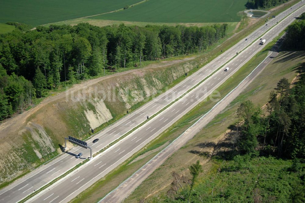 Luftaufnahme Hötzelsroda - Neuer A4 -Autobahnverlauf bei Hötzelsroda - new A4 motorway course E40 / A4 near Hötzelsroda in thuringia