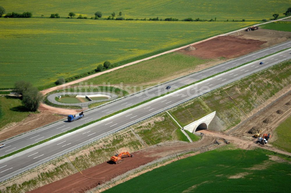 Luftaufnahme Hötzelsroda - Neuer A4 -Autobahnverlauf bei Hötzelsroda - new A4 motorway course E40 / A4 near Hötzelsroda in thuringia