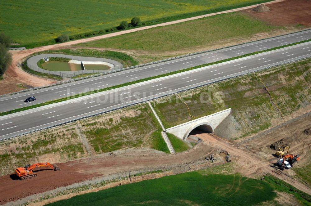 Hötzelsroda von oben - Neuer A4 -Autobahnverlauf bei Hötzelsroda - new A4 motorway course E40 / A4 near Hötzelsroda in thuringia