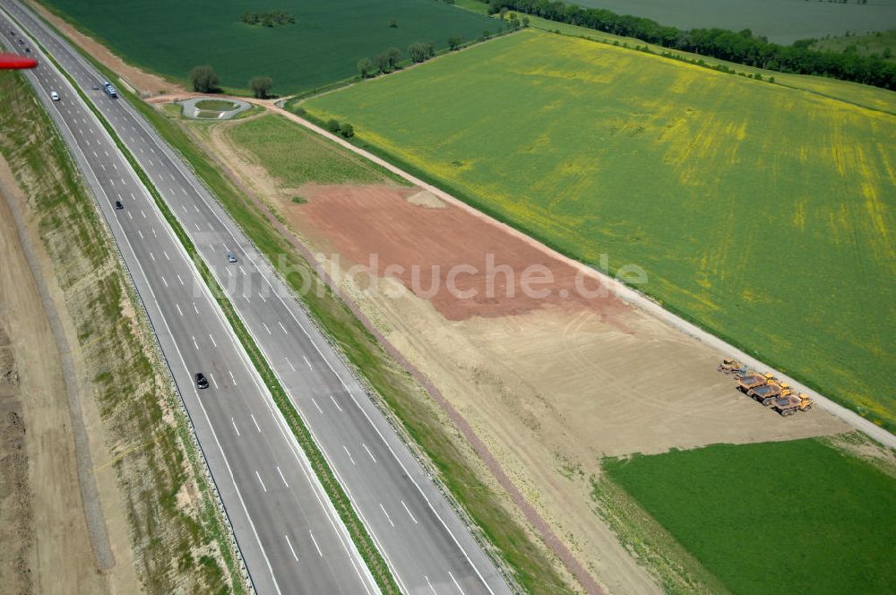 Hötzelsroda aus der Vogelperspektive: Neuer A4 -Autobahnverlauf bei Hötzelsroda - new A4 motorway course E40 / A4 near Hötzelsroda in thuringia