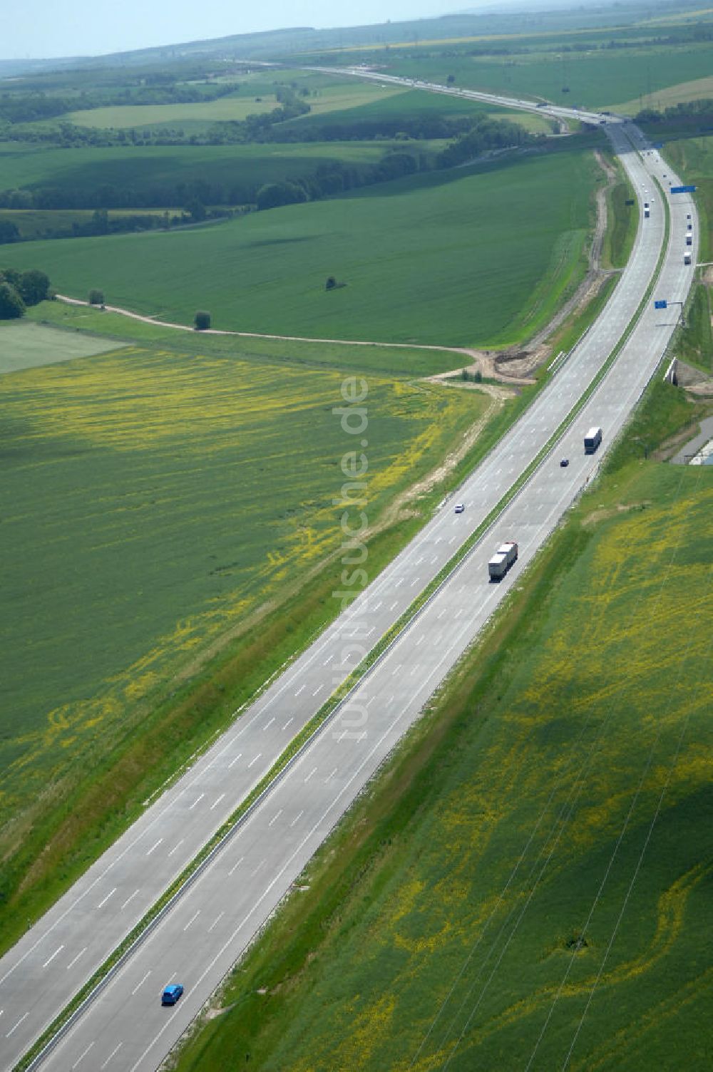 Hötzelsroda aus der Vogelperspektive: Neuer A4 -Autobahnverlauf bei Hötzelsroda - new A4 motorway course E40 / A4 near Hötzelsroda in thuringia