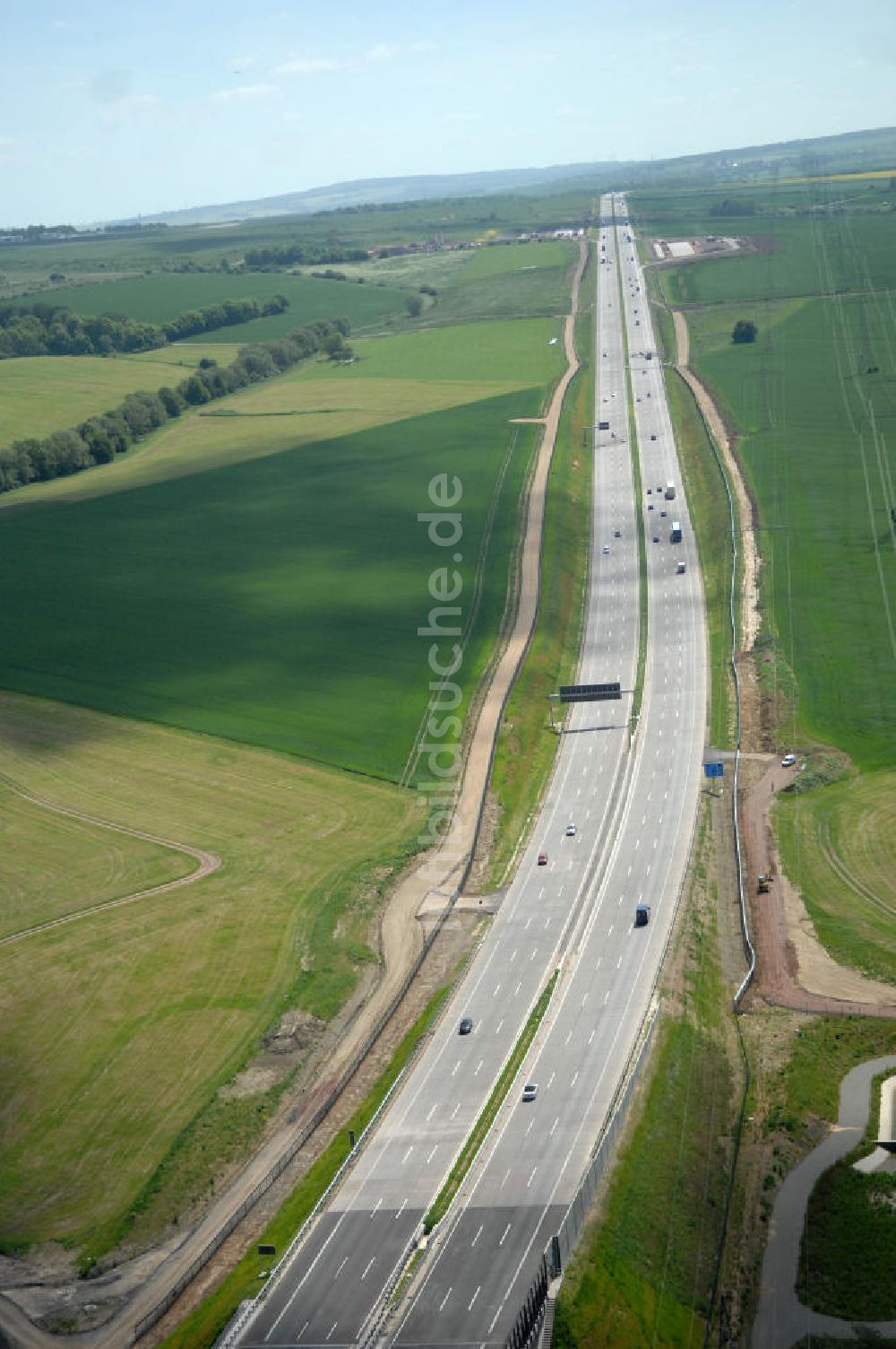 Luftaufnahme Hötzelsroda - Neuer A4 -Autobahnverlauf bei Hötzelsroda - new A4 motorway course E40 / A4 near Hötzelsroda in thuringia