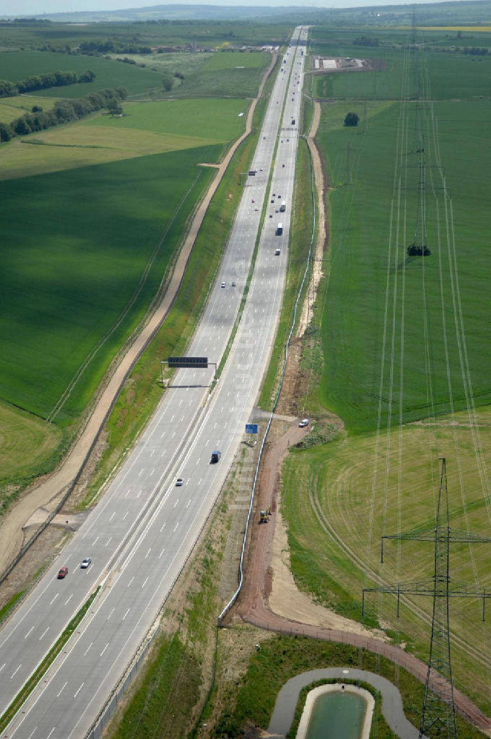 Hötzelsroda von oben - Neuer A4 -Autobahnverlauf bei Hötzelsroda - new A4 motorway course E40 / A4 near Hötzelsroda in thuringia