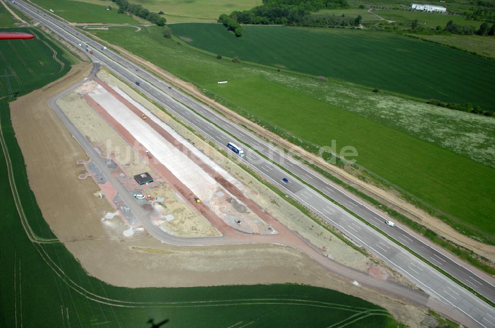 Hötzelsroda von oben - Neuer A4 -Autobahnverlauf bei Hötzelsroda - new A4 motorway course E40 / A4 near Hötzelsroda in thuringia