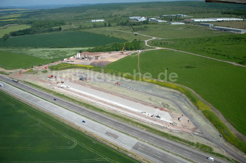 Hötzelsroda aus der Vogelperspektive: Neuer A4 -Autobahnverlauf bei Hötzelsroda - new A4 motorway course E40 / A4 near Hötzelsroda in thuringia