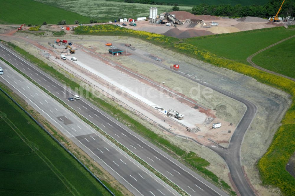 Luftbild Hötzelsroda - Neuer A4 -Autobahnverlauf bei Hötzelsroda - new A4 motorway course E40 / A4 near Hötzelsroda in thuringia