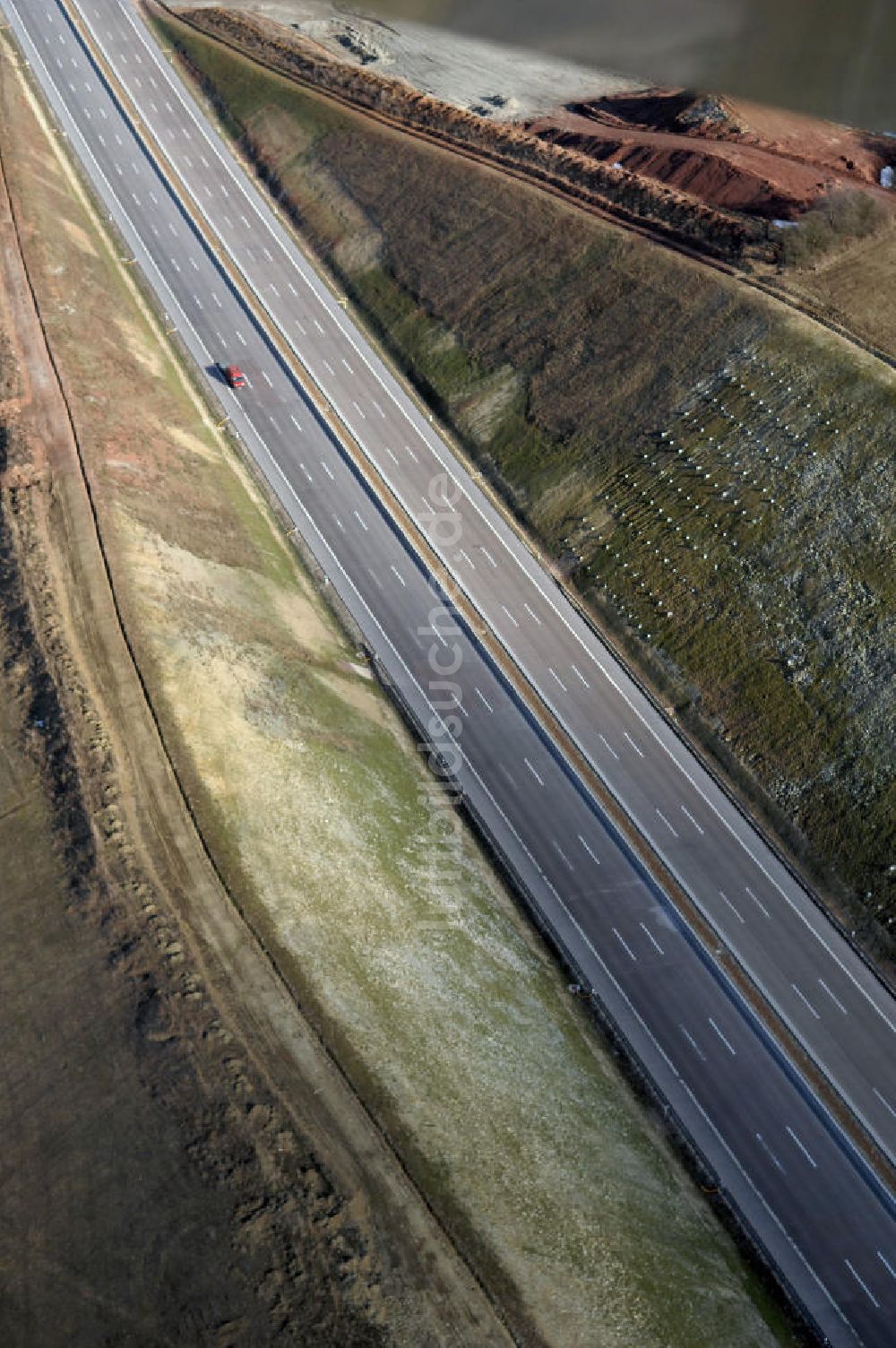 Luftaufnahme Stregda - Neuer A4 -Autobahnverlauf bei Stregda - new A4 motorway course E40 / A4 near Stregda in thuringia