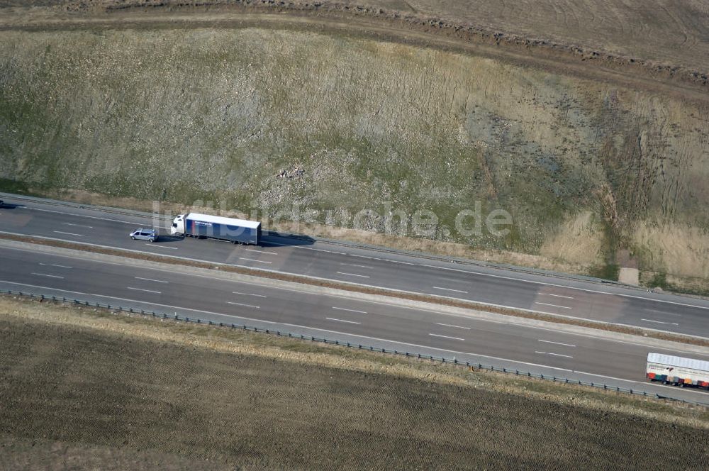 Luftaufnahme Stregda - Neuer A4 -Autobahnverlauf bei Stregda - new A4 motorway course E40 / A4 near Stregda in thuringia