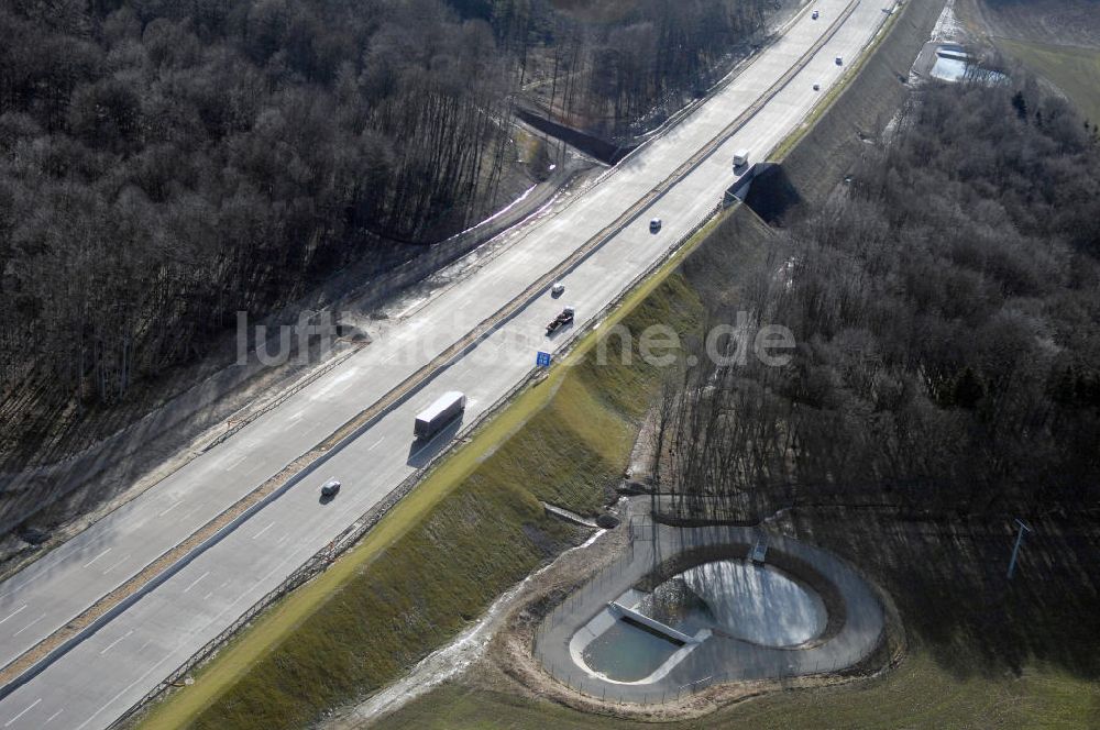 Luftaufnahme Stregda - Neuer A4 -Autobahnverlauf bei Stregda - new A4 motorway course E40 / A4 near Stregda in thuringia