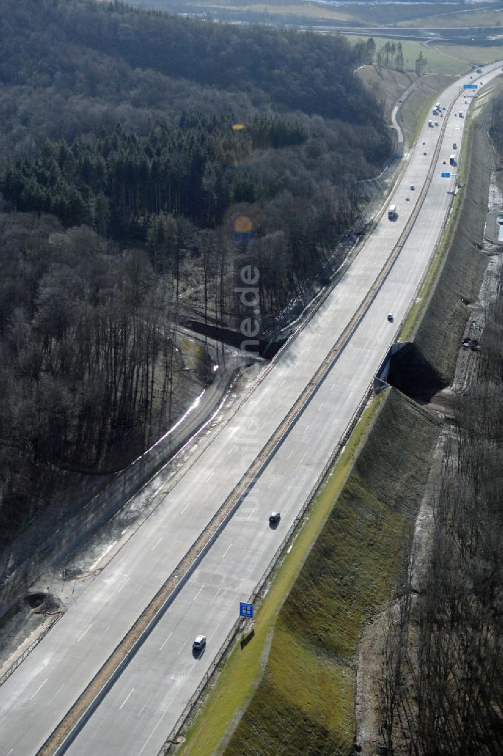 Stregda aus der Vogelperspektive: Neuer A4 -Autobahnverlauf bei Stregda - new A4 motorway course E40 / A4 near Stregda in thuringia