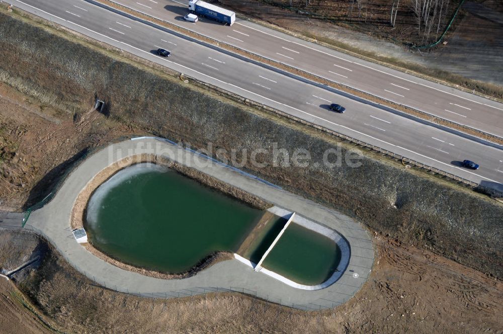 Stregda von oben - Neuer A4 -Autobahnverlauf bei Stregda - new A4 motorway course E40 / A4 near Stregda in thuringia