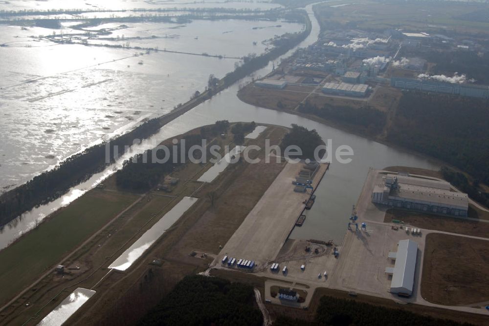 Luftbild Schwedt / Oder - Neuer Hafen Schwedt / Oder in Brandenburg