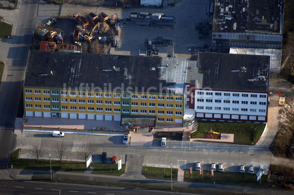 Luftbild Berlin - Neuer Hauptsitz der FORTUNA Wohnungsunternehmen eG in Lichtenberg