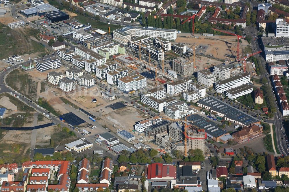 Freiburg im Breisgau aus der Vogelperspektive: Neuer Stadtteil Güterbahnhof Nord im Stadtgebiet in Freiburg im Breisgau im Bundesland Baden-Württemberg, Deutschland