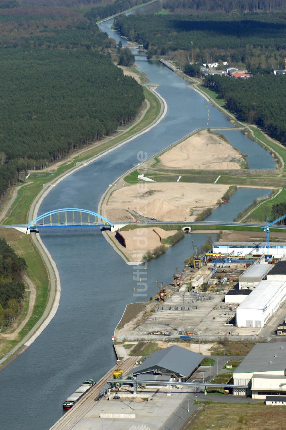 Luftbild Eberswalde - Neuer Verlauf des Oder-Havel-Kanals nördlich von Eberswalde